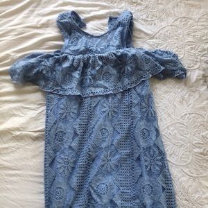 Blue off the shoulder summer dress